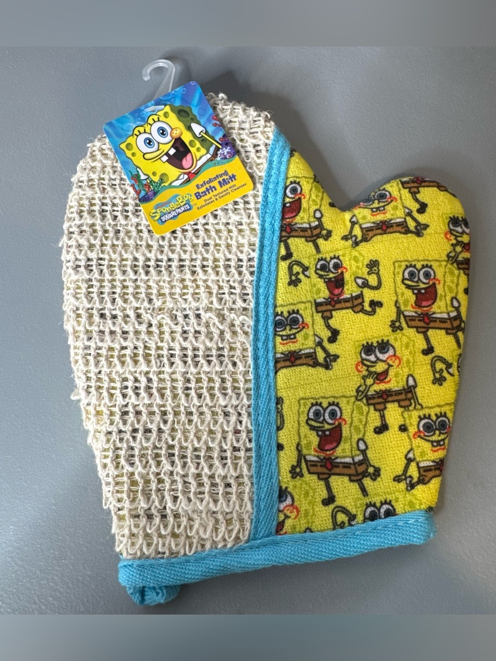 SpongeBob Squarepants exfoliating dual textured Yellow & Blue Bath Mitt